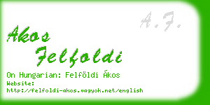 akos felfoldi business card